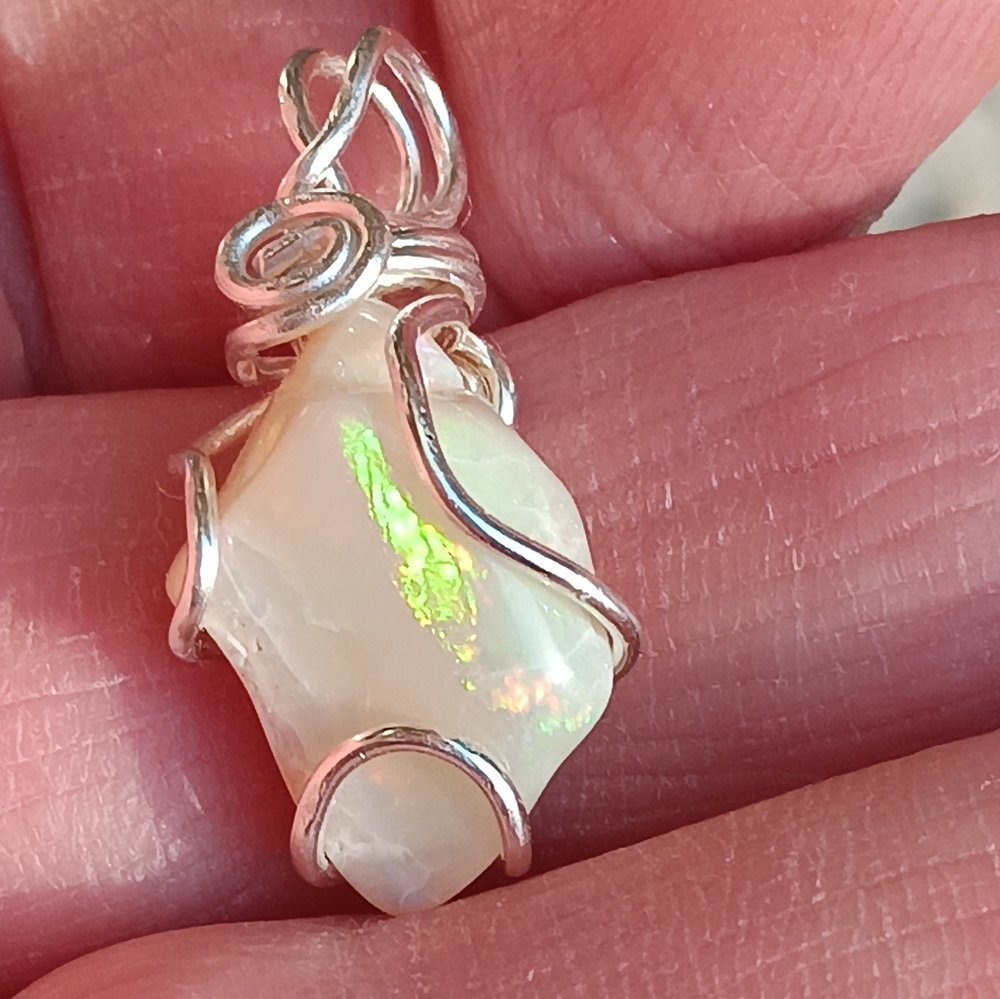 Australian Opal Pendant Lightning Ridge Double Sided Sterling Silver - Picture 11 of 16
